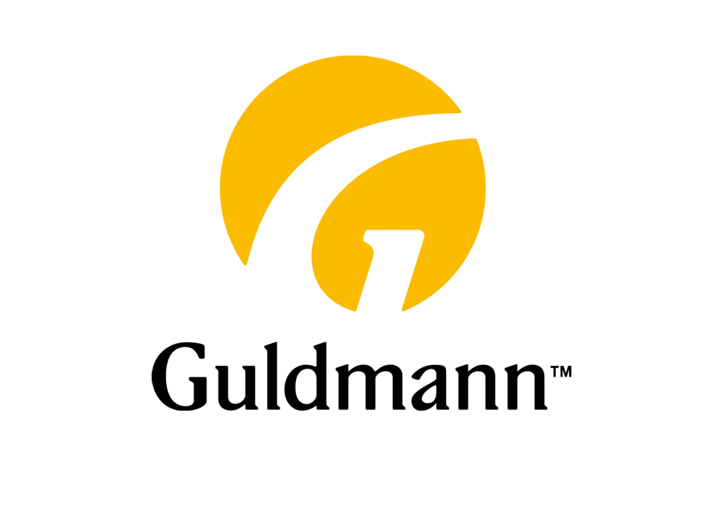Logo of a stylized yellow circle and the word "Guldmann" underneath.